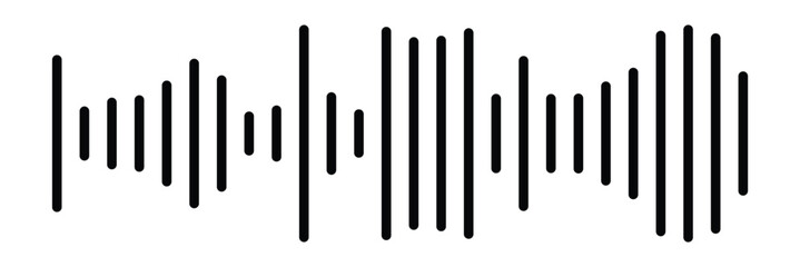 Sound / audio wave or soundwave line art vector icon for music apps and websites.Vector sound wave icon. Music player sound bar. Record interface. Equalizer icon with soundwave line. 
