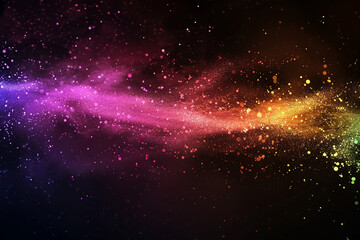 rainbow colors dust particles explosion, Light ray beam effect.