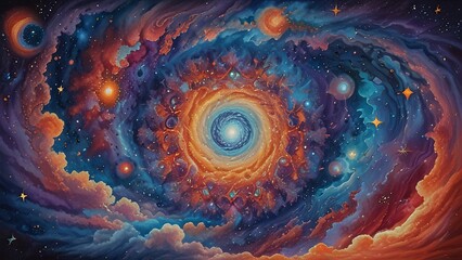 Beautiful nebulae and stars in the night sky. Supernova background wallpaper