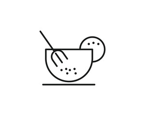Salad bowl icon vector symbol design illustration