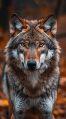 Fototapeta premium Beautiful photo of a wild wolf out in nature