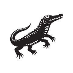 crocodile silhouette vector