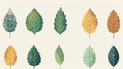 Vector leaf illustration, editable stroke, customizable colors, providing flexibility for design modifications, clean and modern