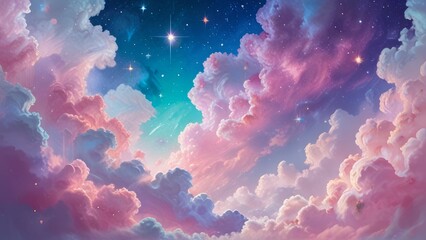 Fototapeta premium Beautiful nebulae and stars in the night sky. Supernova background wallpaper
