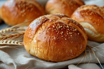 photo of freshly baked aromatic round bread