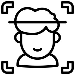 Face Id Icon. Scan Face Id Icon