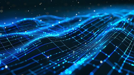 Obraz premium Background close up photorealistic Arrows and Flow Lines Connecting network , glow colors, neon color, long exposure, banner 16:9