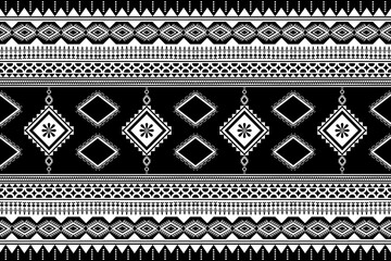 Black and white tribal seamless pattern.Ethnic geometric
