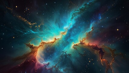 Beautiful nebulae and stars in the night sky. Supernova background wallpaper