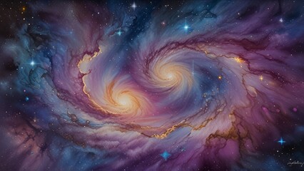 Beautiful nebulae and stars in the night sky. Supernova background wallpaper