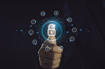 Cyber security and privacy concepts to protect data concept.