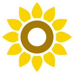 シンプルな花のアイコン　ひまわり