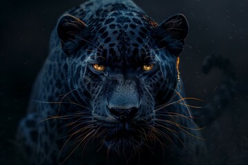 Panther Staring Ahead in Digital Art