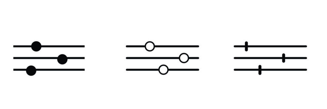 Filter control icon vector set. Adjustment illustration sign. mixer symbol on white background.