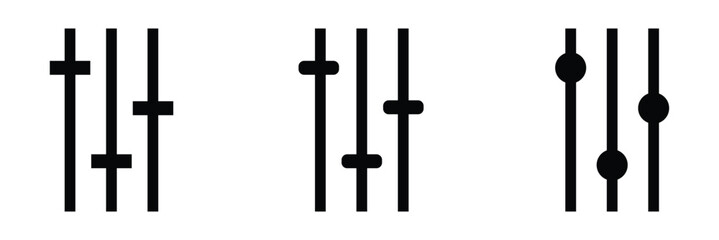 Filter control icon vector set. Adjustment illustration sign. mixer symbol on white background.