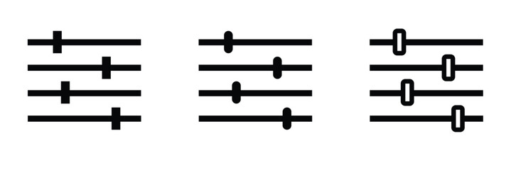 Filter control icon vector set. Adjustment illustration sign. mixer symbol on white background.