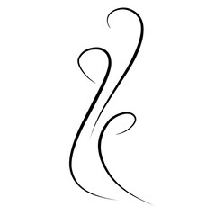 Hand drawn fire steam. smooth aroma smoke, vector hookah clouds,  incense comic steams waves