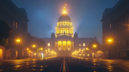 Fototapeta premium San Franciso City Hall is up for the 4th of July