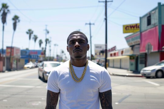 Portrait of a black man on street
