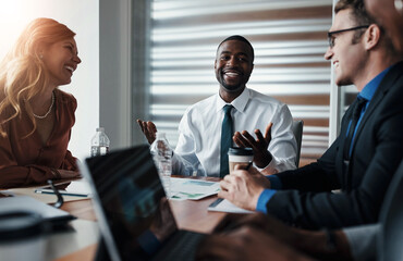 Business people, meeting and teamwork with documents, paperwork or data analytics of financial report and stats. Investor, clients and b2b leader talking with advice or pitch for company investment