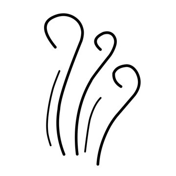 recommend clip art: Fire steam. Line smoke, aroma, smell, waves from food and beverages in sketch style. Hand drawn vector illustration