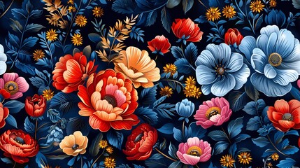 Fototapeta premium Unique handcrafted digital designs featuring intricate floral and geometric elements, perfect for adding a touch of elegance to clothing, home decor, or gifts.
