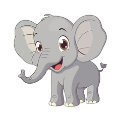 Fototapeta premium happy Elephant cartoon character on white background