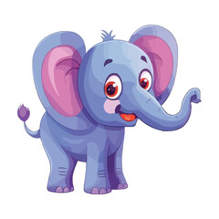 Obraz premium happy Elephant cartoon character on white background