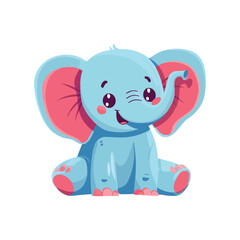 Fototapeta premium happy Elephant cartoon character on white background