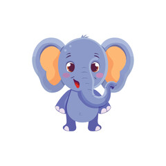 Fototapeta premium happy Elephant cartoon character on white background