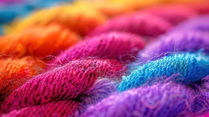 Artistic close up of colorful cotton cozy pile