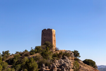Fototapeta premium Islamic tower of Montroi castle from the 12th century. Valencia, Spain.