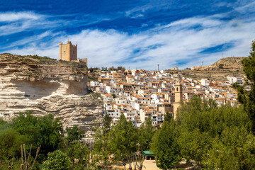 Obraz premium Panoramic view of Alcala del Jucar. Albacete, Castile la Mancha, Spain.
