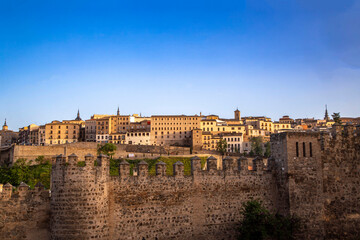 View of a part of the wall of Toledo. Castile la Mancha, Spain.
