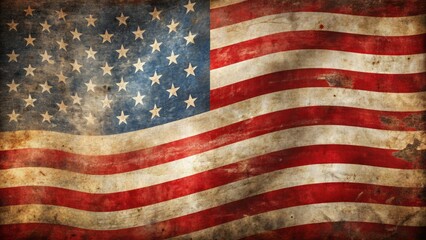 Old glory waving freely, stars and stripes pattern, American flag, liberty, independence, freedom, national pride, vintage, Retro, distressed texture.