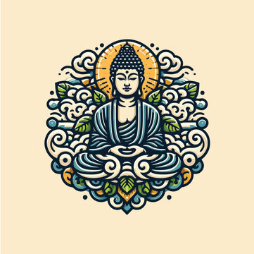 recommend clip art: vector illustration design of buddha