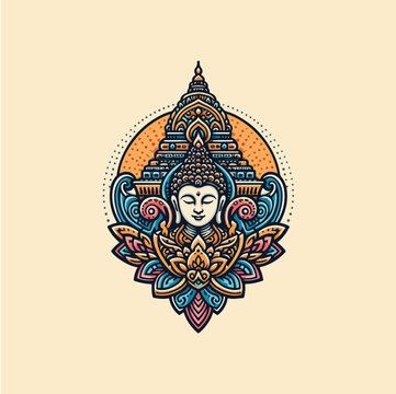 recommend clip art: vector template illustration of buddha