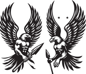 Obraz premium Eagle design silhouette vector art work EPS file, Generator AI