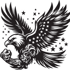 Fototapeta premium Eagle design silhouette vector art work EPS file, Generator AI