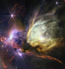 Rho Ophiuchi large interstellar cloud in outer space.