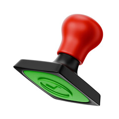 office equipment stamp seal authorize signature tool for document letter finance accounting theme isolated 3d icon illustration element