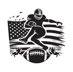 AMERICAN FOOTBALL SILHOUETTE vector illustration