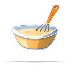 Mixing bowl batter vector isolated illustration