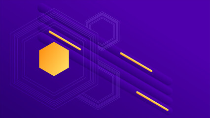 ABSTRACT GRADIENT PURPLE BACKGROUND SMOOTH LIQUID COLORFUL DESIGN WITH GEOMETRIC HEXAGON SHAPES VECTOR TEMPLATE GOOD FOR MODERN WEBSITE, WALLPAPER, COVER DESIGN 