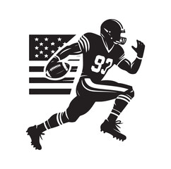 AMERICAN FOOTBALL SILHOUETTE vector illustration