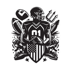 AMERICAN FOOTBALL SILHOUETTE vector illustration