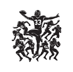 AMERICAN FOOTBALL SILHOUETTE vector illustration