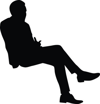 recommend clip art: People sitting silhouette illustration. Person pose while sit down