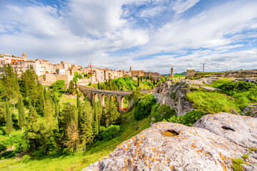 Gravina in Puglia ancient town, bridge and canyon. Apulia, Italy. Europe