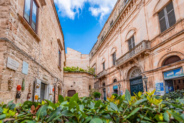 Cityscape of Polignano a Mare town, Puglia region, Italy, Europe.  Seascape of Adriatic sea